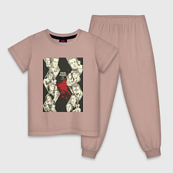 Пижама хлопковая детская Twin Peaks Stories, цвет: пыльно-розовый