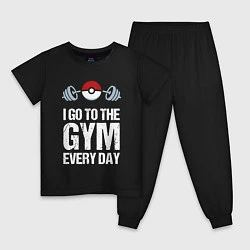 Пижама хлопковая детская Gym Everyday, цвет: черный