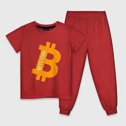 Пижама хлопковая детская Bitcoin Boss, цвет: красный
