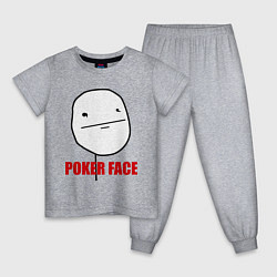 Пижама хлопковая детская Poker Face, цвет: меланж