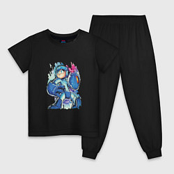 Пижама хлопковая детская Mega man, цвет: черный