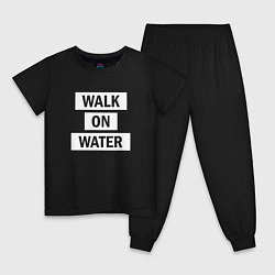 Пижама хлопковая детская 30 STM: Walk on water, цвет: черный