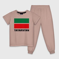 Пижама хлопковая детская Флаг Татарстана, цвет: пыльно-розовый