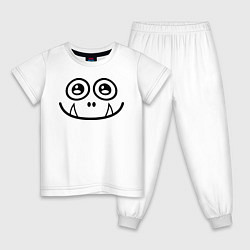 Пижама хлопковая детская Добрый монстрик, цвет: белый
