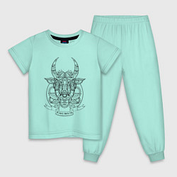 Пижама хлопковая детская Taurus Minimalism, цвет: мятный