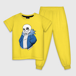 Пижама хлопковая детская Sans, цвет: желтый