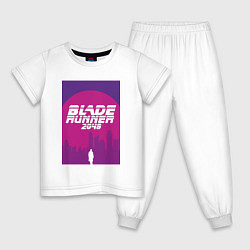 Пижама хлопковая детская Blade Runner 2049: Purple, цвет: белый