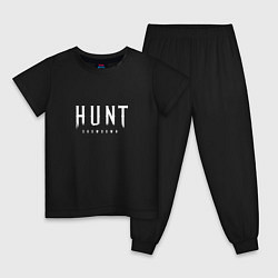Пижама хлопковая детская Hunt: Showdown White Logo, цвет: черный