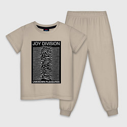 Пижама хлопковая детская Joy Division: Unknown Pleasures, цвет: миндальный