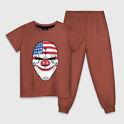 Пижама хлопковая детская American Mask цвета кирпичный — фото 1