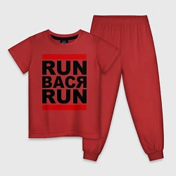 Пижама хлопковая детская Run Вася Run, цвет: красный