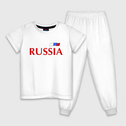 Пижама хлопковая детская Сборная России: 9 номер, цвет: белый