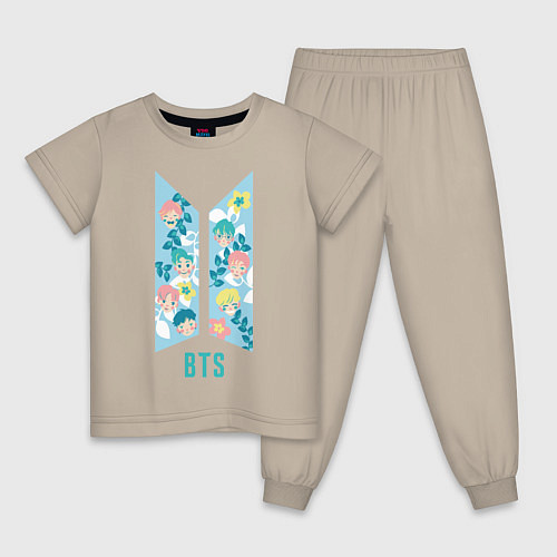 Детская пижама BTS Army Floral / Миндальный – фото 1