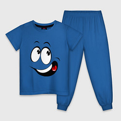 Пижама хлопковая детская Смайл01, цвет: синий