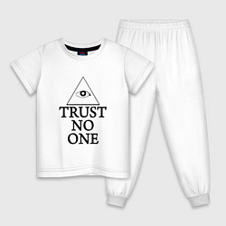 Пижама хлопковая детская Trust no one, цвет: белый