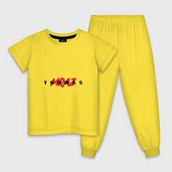 Пижама хлопковая детская Thomas Mraz цвета желтый — фото 1