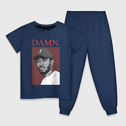 Пижама хлопковая детская Kendrick Lamar: DAMN, цвет: тёмно-синий