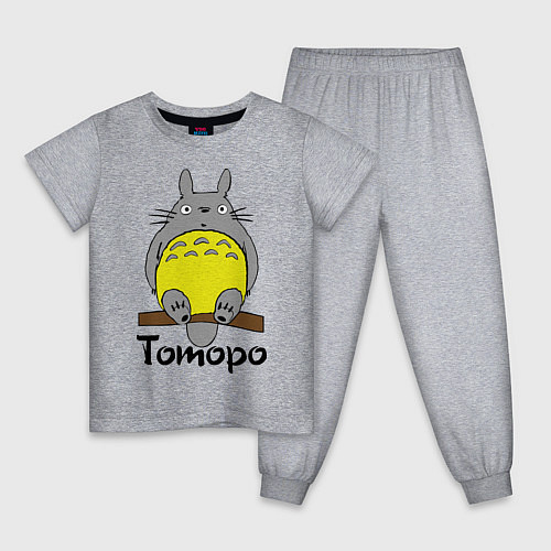 Детская пижама Тоторо на бревне / Меланж – фото 1