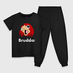Пижама хлопковая детская Brudda, цвет: черный