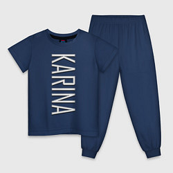 Пижама хлопковая детская Karina Font, цвет: тёмно-синий