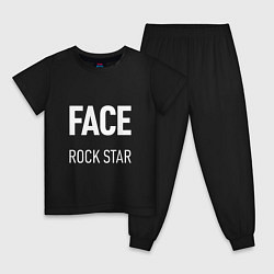 Пижама хлопковая детская Face Rock Star, цвет: черный