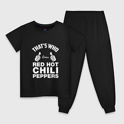 Пижама хлопковая детская That's Who Loves Red Hot Chili Peppers, цвет: черный
