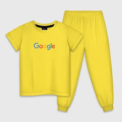 Пижама хлопковая детская Google, цвет: желтый
