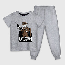 Пижама хлопковая детская Fallout Man with gun, цвет: меланж