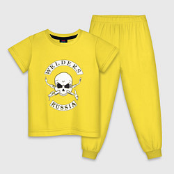 Пижама хлопковая детская Welders Russia цвета желтый — фото 1