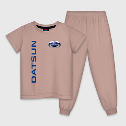 Пижама хлопковая детская Datsun логотип с эмблемой, цвет: пыльно-розовый