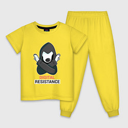 Пижама хлопковая детская Digital Resistance, цвет: желтый
