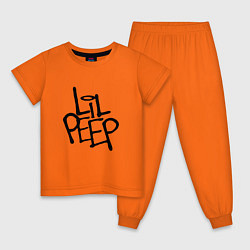Пижама хлопковая детская Lil Peep, цвет: оранжевый