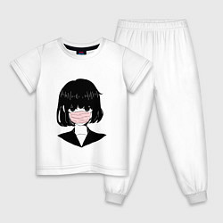 Пижама хлопковая детская Sad Japanese Aesthetic, цвет: белый