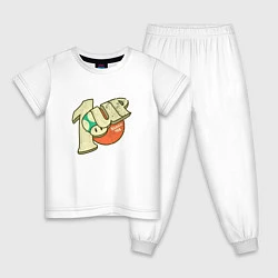 Пижама хлопковая детская 1UP, цвет: белый