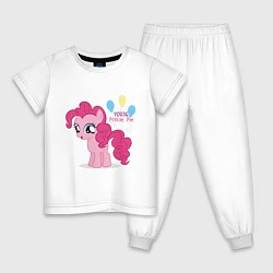 Пижама хлопковая детская Young Pinkie Pie, цвет: белый