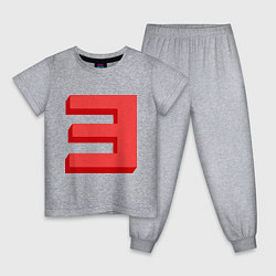 Пижама хлопковая детская Eminem: Big E, цвет: меланж