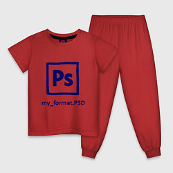 Пижама хлопковая детская Photoshop, цвет: красный