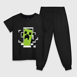 Пижама хлопковая детская Crash Minecraft, цвет: черный