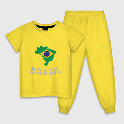 Пижама хлопковая детская Brazil Country, цвет: желтый