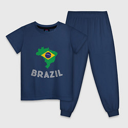 Пижама хлопковая детская Brazil Country, цвет: тёмно-синий