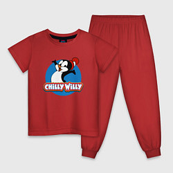 Пижама хлопковая детская Chilly Willy, цвет: красный