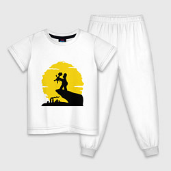 Пижама хлопковая детская Homer & Bart, цвет: белый