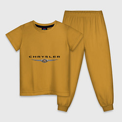Пижама хлопковая детская Chrysler logo, цвет: горчичный