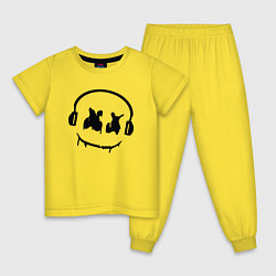 Пижама хлопковая детская Marshmello Music, цвет: желтый