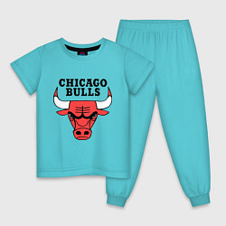 Пижама хлопковая детская Chicago Bulls, цвет: бирюзовый