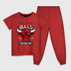 Пижама хлопковая детская Chicago Bulls est. 1966 цвета красный — фото 1