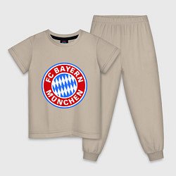 Пижама хлопковая детская Bayern Munchen FC, цвет: миндальный