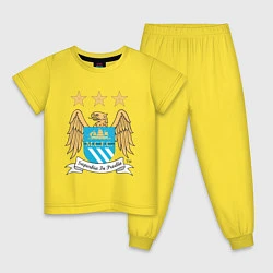 Пижама хлопковая детская Manchester City FC, цвет: желтый