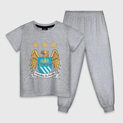 Пижама хлопковая детская Manchester City FC, цвет: меланж