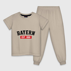 Пижама хлопковая детская FC Bayern Est. 1900, цвет: миндальный